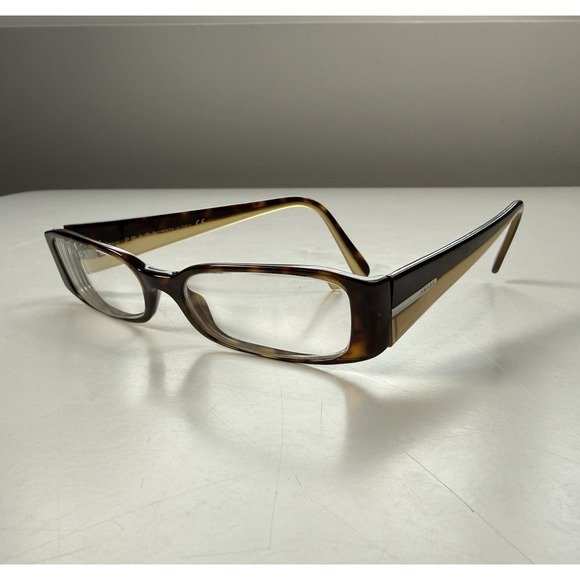 PRADA VPR 16G Tortoise Shell Eyeglass Frame Womens 53-17-135 Made Italy 766-1O1